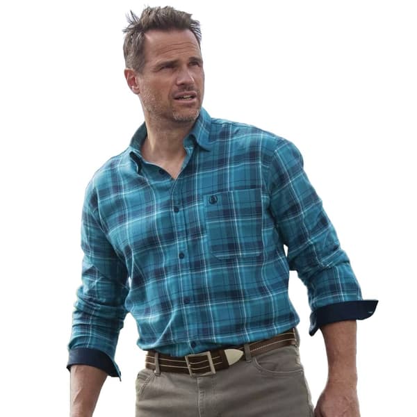 Atlas For Men Mens Double Checked Flannel Shirt