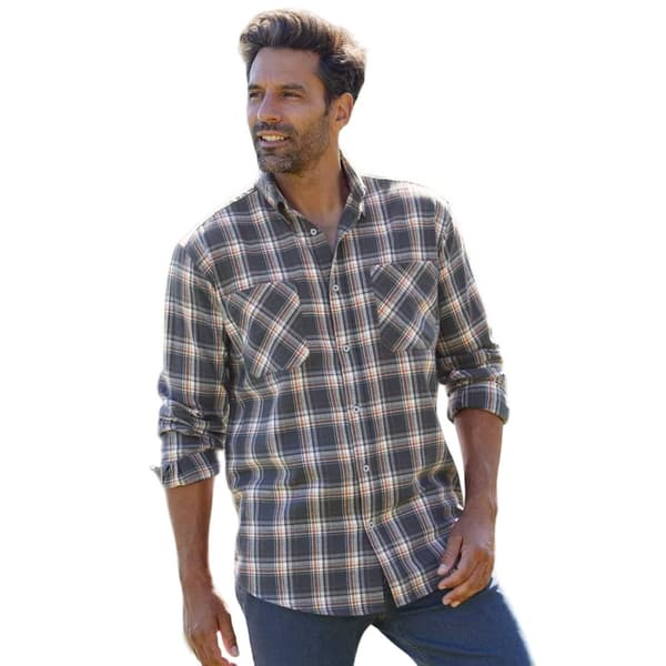 Atlas For Men Ternet flannelskjorte til mænd Grey 4XL
