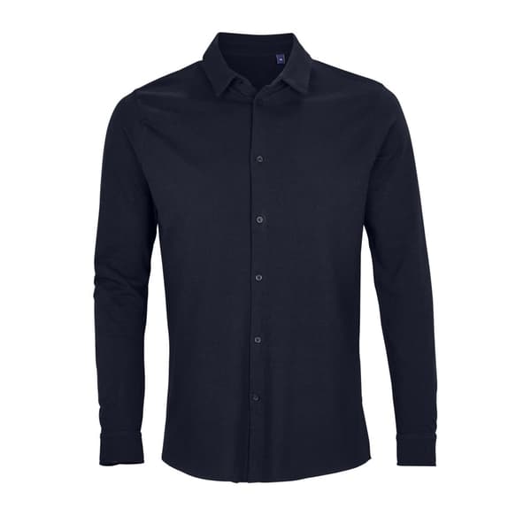 NEOBLU Mens Basile Piqué Organic Long-Sleeved Shirt