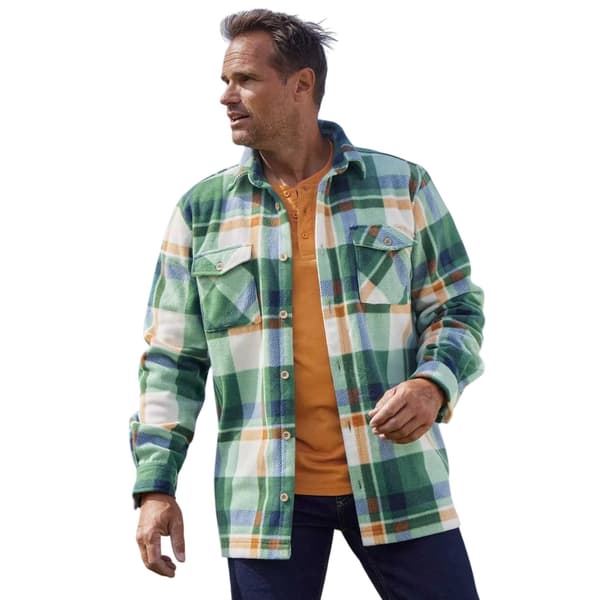 Atlas For Men Rutig fleeceovershirt för herrar