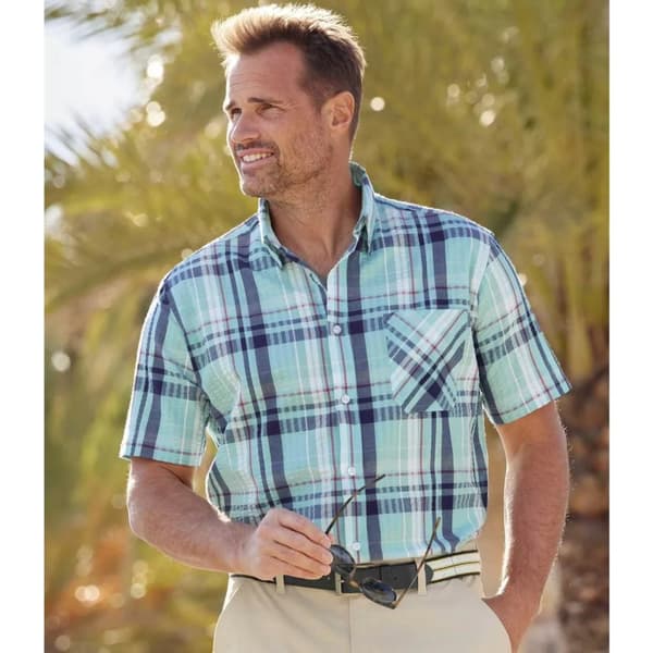 Atlas For Men Mens Checked Waffle Shirt