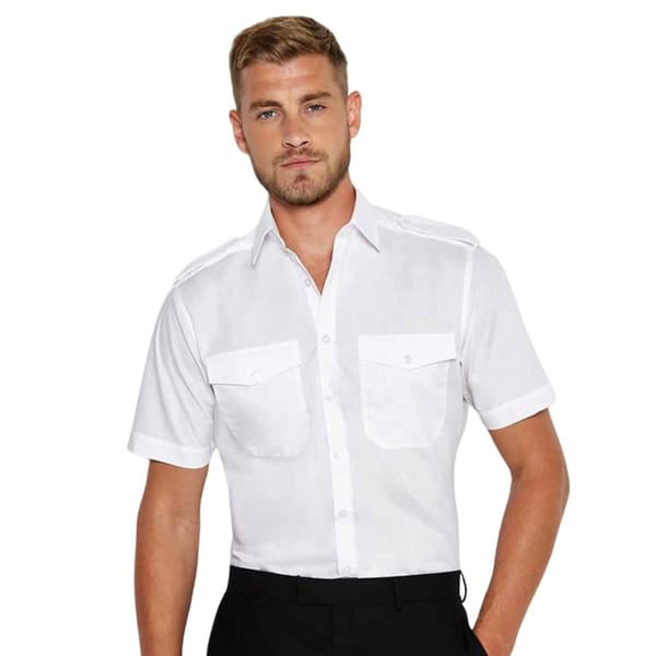 Kustom Kit Mens Short-Sleeved Pilot Shirt