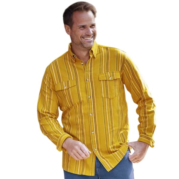 Atlas For Men Mens Striped Flannel Shirt