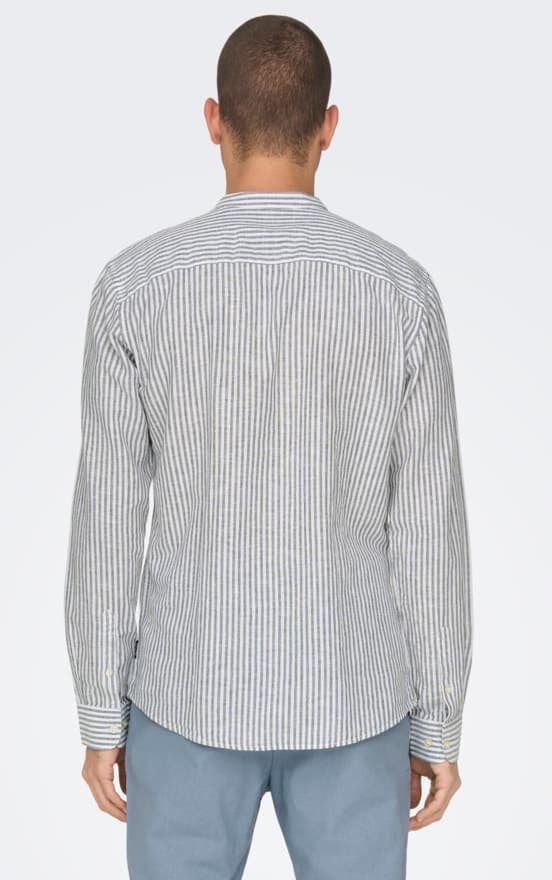 Only & Sons - onsCaiden Mao Stripe Linen Shirt