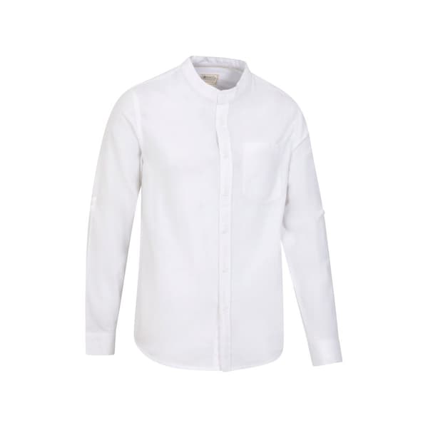 Mountain Warehouse Mens Lowe Linen Blend Grandad Collar Shirt