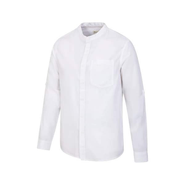 Mountain Warehouse Mens Lowe Linen Blend Grandad Collar Shirt