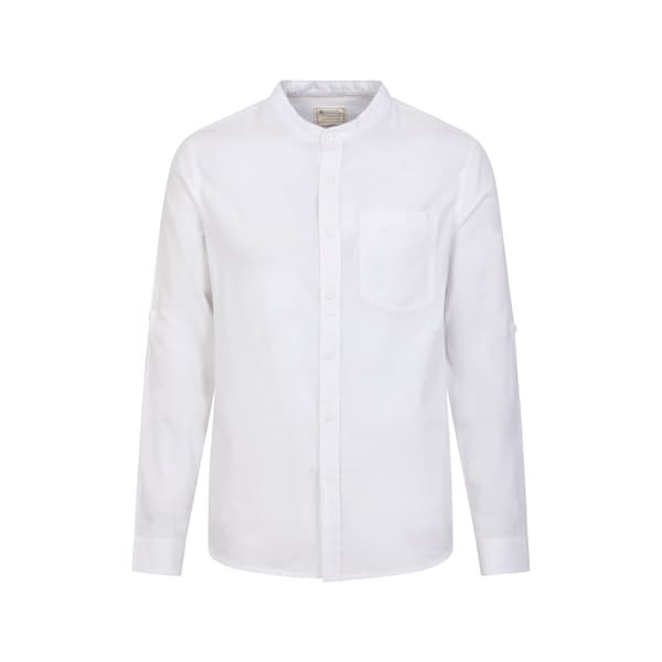 Mountain Warehouse Mens Lowe Linen Blend Grandad Collar Shirt
