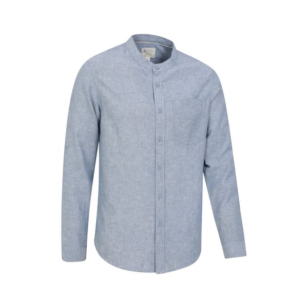 Mountain Warehouse Mens Lowe Linen Blend Grandad Collar Shirt