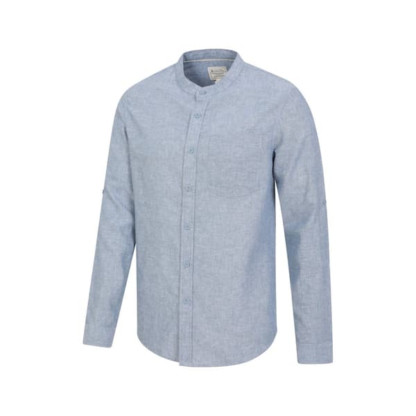 Mountain Warehouse Mens Lowe Linen Blend Grandad Collar Shirt