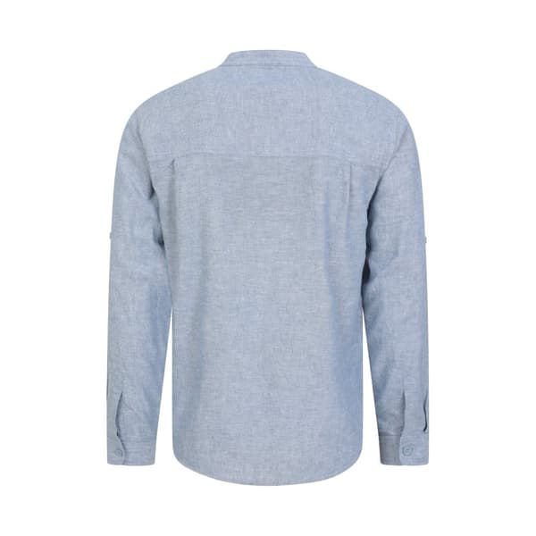 Mountain Warehouse Mens Lowe Linen Blend Grandad Collar Shirt