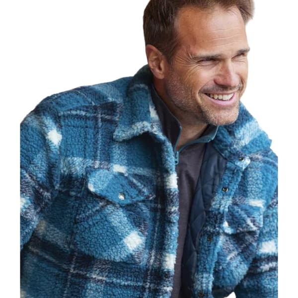 Atlas For Men Mens Checked Sherpa Overshirt