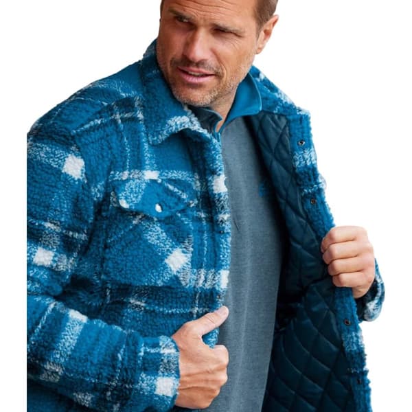 Atlas For Men Mens Checked Sherpa Overshirt