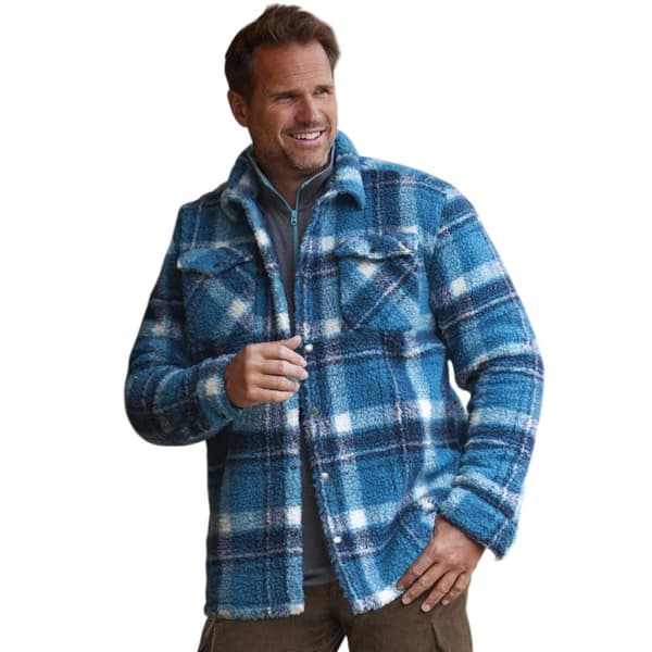 Atlas For Men Mens Checked Sherpa Overshirt