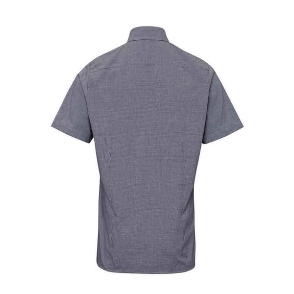 Premier Mens Gingham Cotton Short-Sleeved Shirt