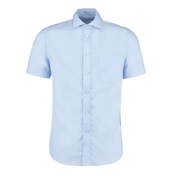 Kustom Kit Kortärmad skjorta Premium Corporate Non-Iron för herrar Light Blue 17.5in