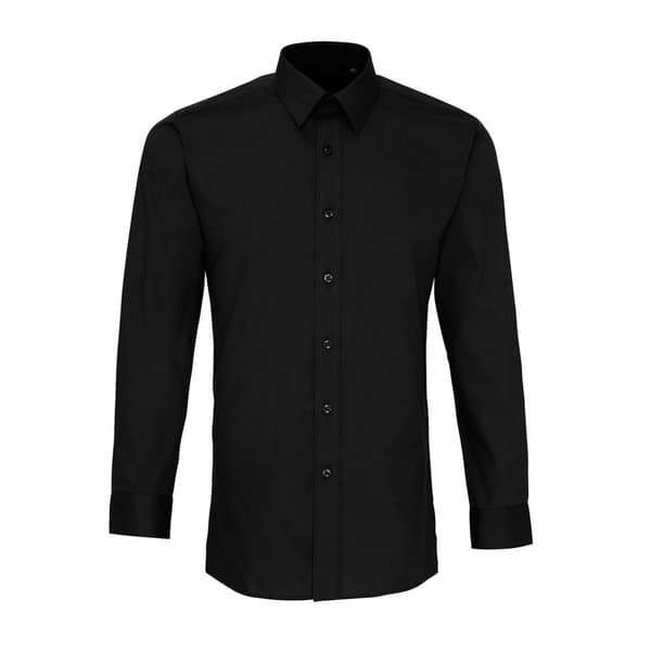 Premier Mens Colours Poplin Fitted Långärmad Skjorta