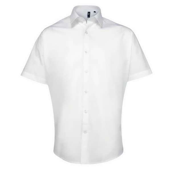 Premier Supreme Poplin kortärmad skjorta för herrar White 17.5in