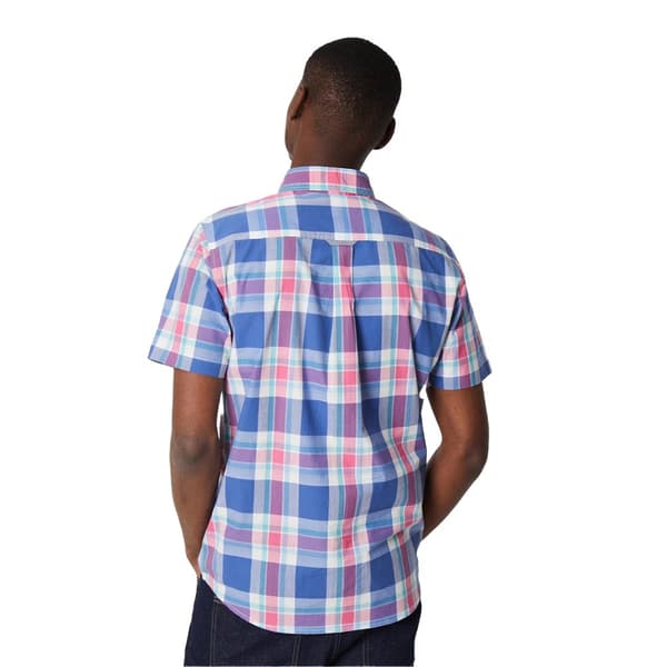 Maine Mens Large Check Short-Sleeved Summer Shirt
