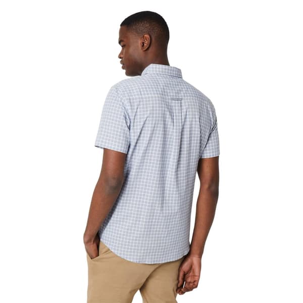 Maine Mens Tonal Check Textured Short-Sleeved Shirt
