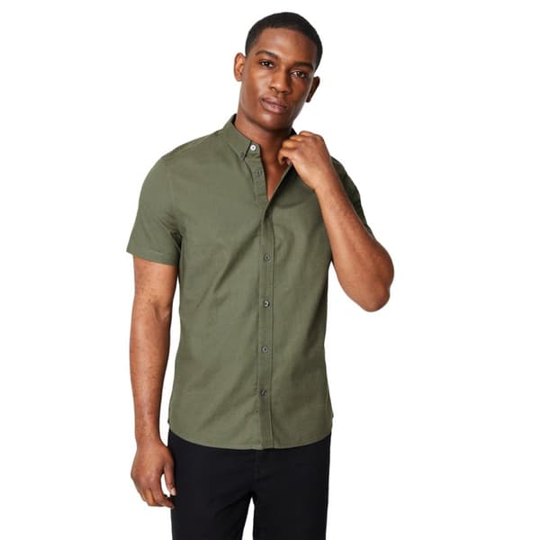 Burton Kortærmet Oxford-skjorte til mænd Khaki Green M
