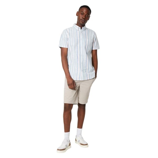 Maine Mens Striped Dobby Pastel Short-Sleeved Shirt