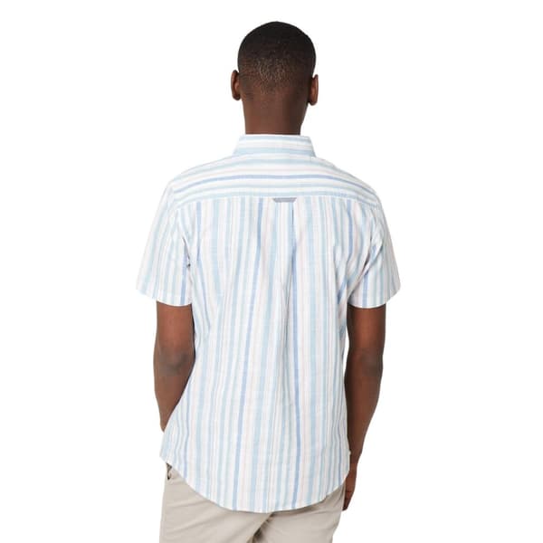 Maine Mens Striped Dobby Pastel Short-Sleeved Shirt