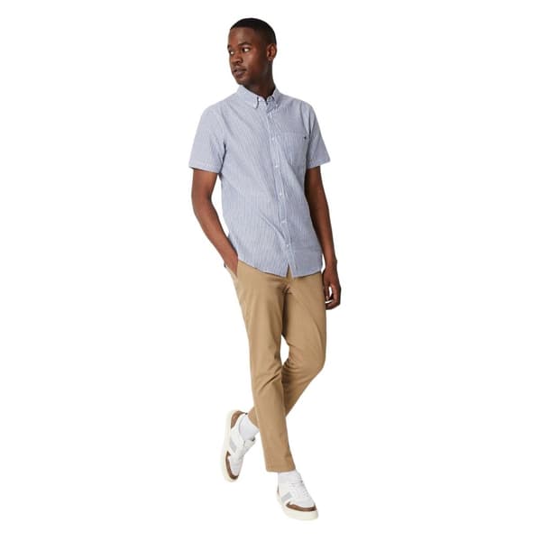 Maine Mens Stripe Seersucker Short-Sleeved Shirt