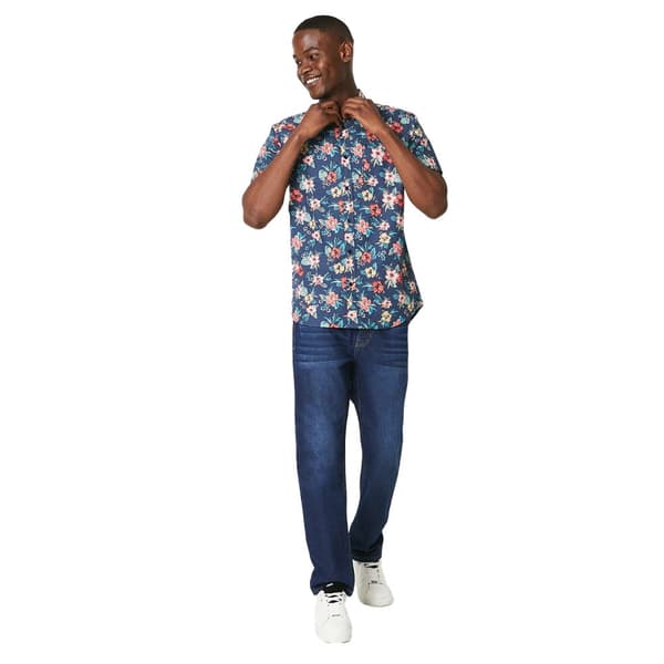 Maine Mens Hibiscus Short-Sleeved Shirt
