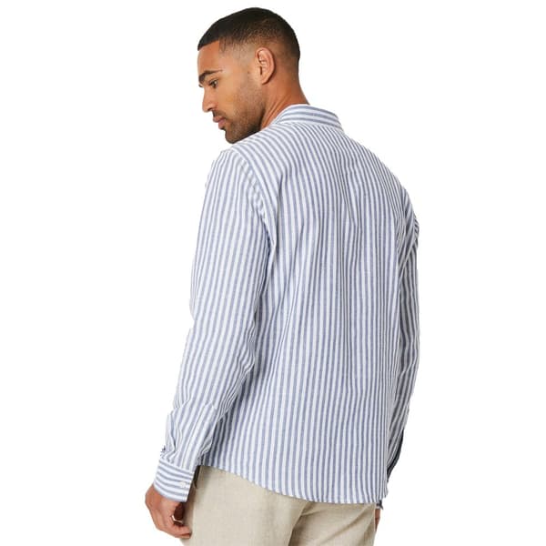 Burton Mens Stripe Linen Long-Sleeved Shirt