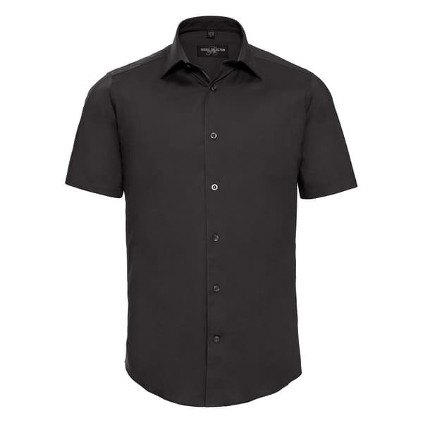 Russell Collection Mens Easy-Care Fitted Short-Sleeved Shirt