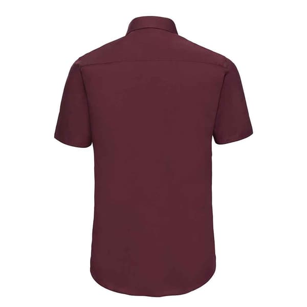 Russell Collection Mens Easy-Care Fitted Short-Sleeved Shirt