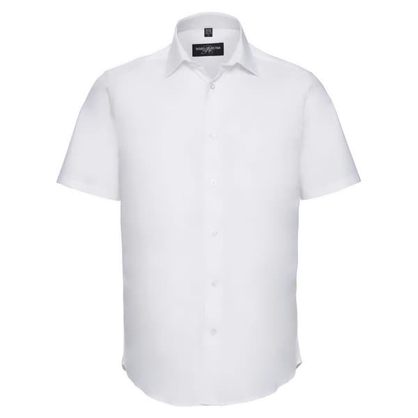 Russell Collection Mens Easy-Care Fitted Short-Sleeved Shirt