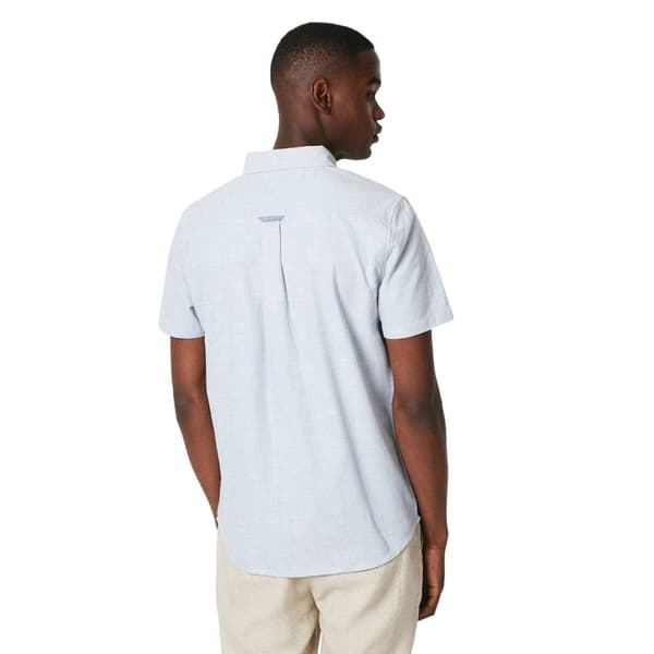 Maine Mens Fine Stripe Oxford Short-Sleeved Shirt