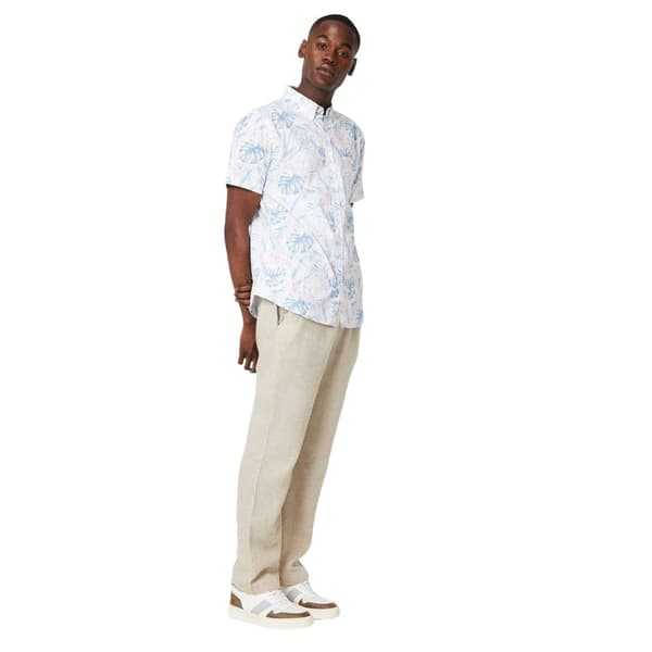 Maine Mens Leaf Print Short-Sleeved Shirt