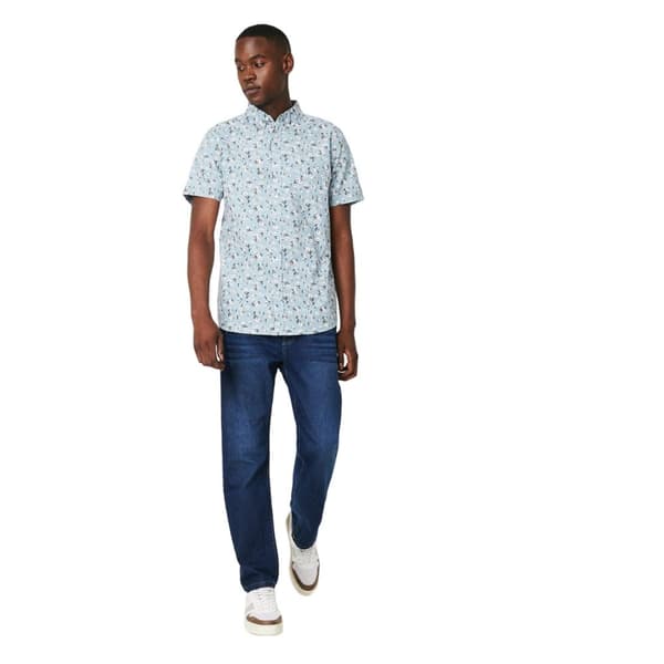 Maine Mens Small Ditsy Print Short-Sleeved Shirt