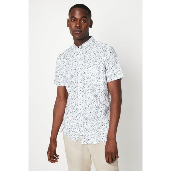 Maine Mens Floral Short-Sleeved Shirt