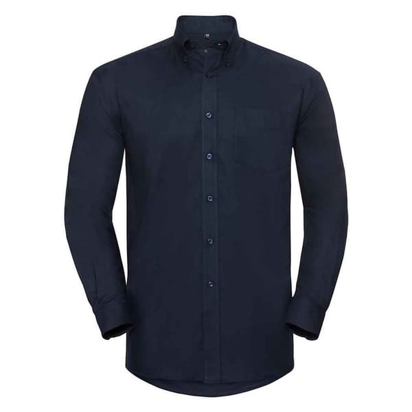 Russell Collection Oxford långärmad formell skjorta för herrar