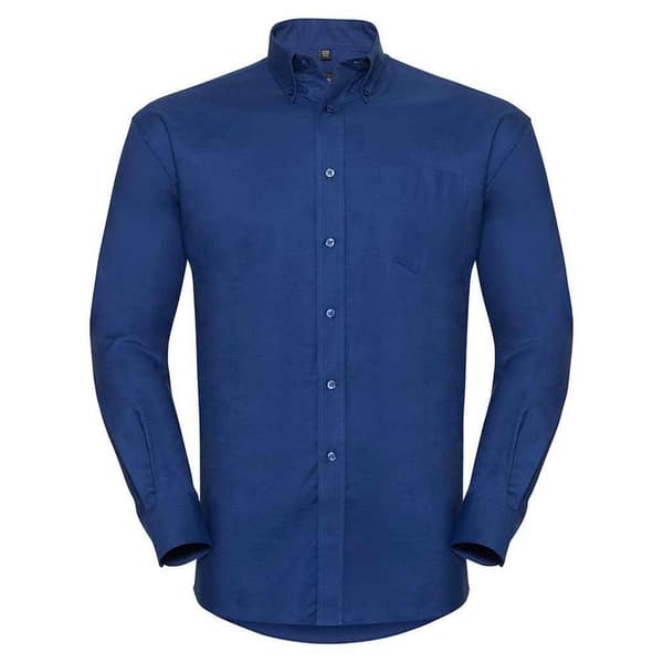 Russell Collection Oxford långärmad formell skjorta för herrar