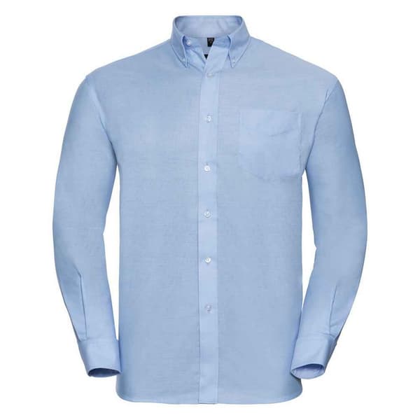 Russell Collection Oxford långärmad formell skjorta för herrar