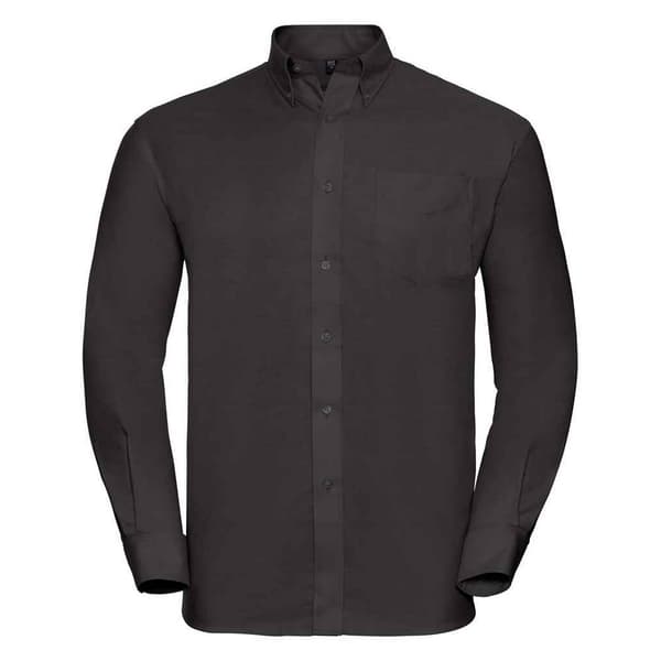 Russell Collection Oxford långärmad formell skjorta för herrar