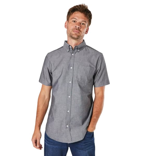 Maine Kortärmad skjorta Pin Dot Chambray för herrar