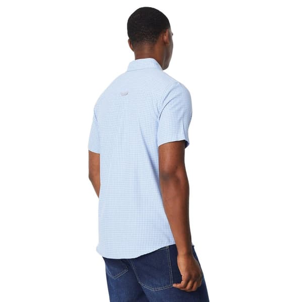 Maine Mens Grid Checked Short-Sleeved Shirt