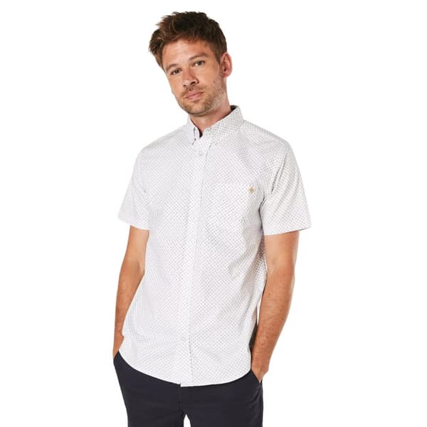 Maine Mens Geo Sphere Short-Sleeved Shirt White XL