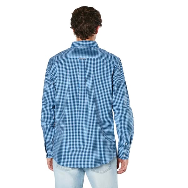 Maine Mens Windowpane Checked Relaxed Fit Long-Sleeved Shirt