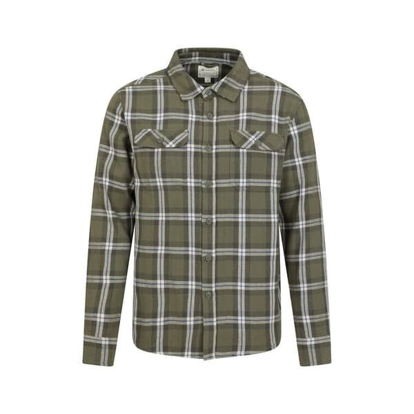 Mountain Warehouse Mens Clyde Checked Shirt Khaki Green XS