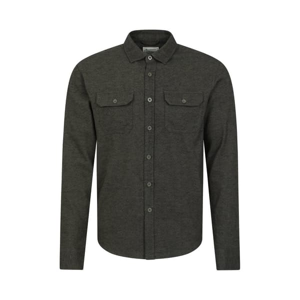 Mountain Warehouse Mens Trace Flannel Long-Sleeved Shirt Green S