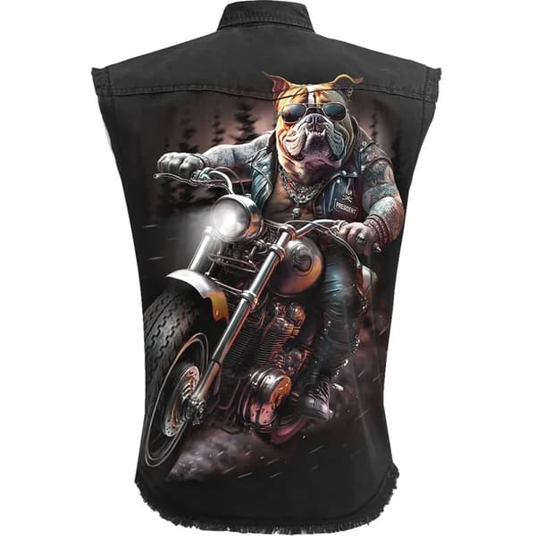 Spiral Direct Unisex vuxen Top Dog Stone Wash skjorta