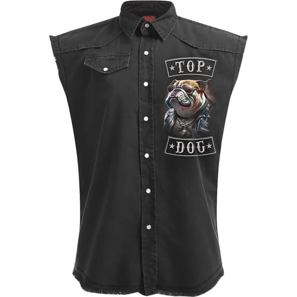 Spiral Direct Unisex vuxen Top Dog Stone Wash skjorta
