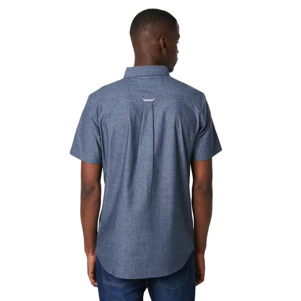 Maine Mens Chambray Look Short-Sleeved Shirt