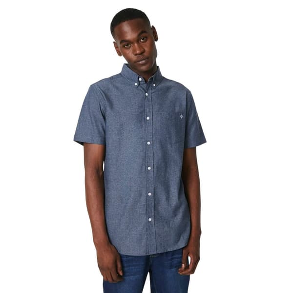 Maine Kortärmad skjorta i Chambray-look för herrar Dark Blue S